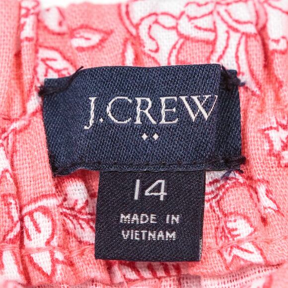J CREW Floral Linen Blend High Rise 5" Shorts Rose Pink Feminine Preppy Sz 14 - Picture 6 of 7